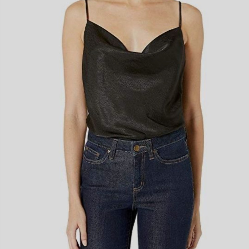 Wayf black silk-like bodysuit XS NWT